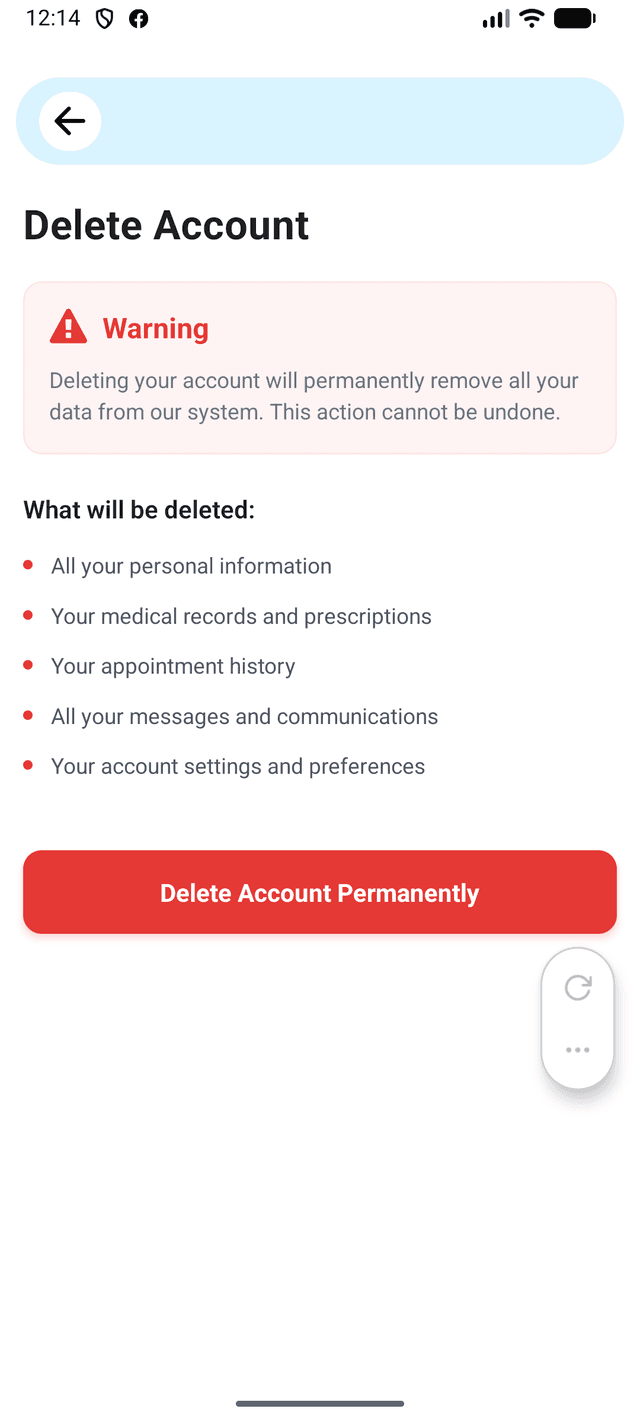 Step 4a: Delete Account confirmation